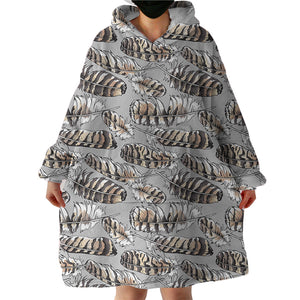 Striped Feather SWLF2708 Hoodie Wearable Blanket