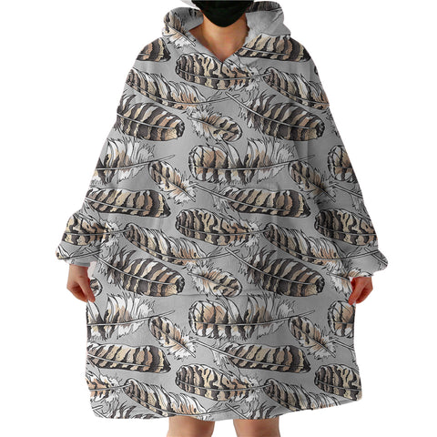 Image of Striped Feather SWLF2708 Hoodie Wearable Blanket