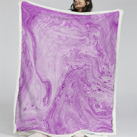 Image of Lavender Marble Sherpa Fleece Blanket