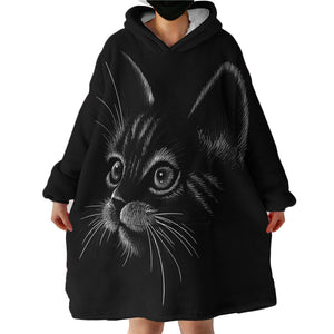 B&W Kitty SWLF2874 Hoodie Wearable Blanket