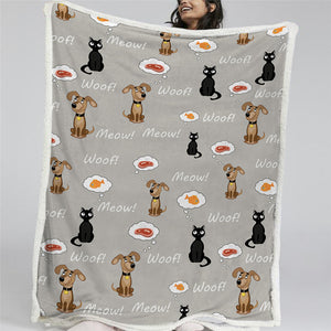 Meow Woof Sherpa Fleece Blanket