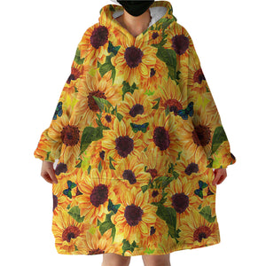 Sunflowers SWLF2034 Hoodie Wearable Blanket