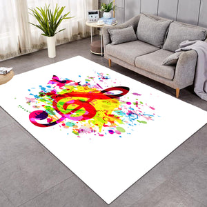 Colorful Treble Clef White SW1501 Rug