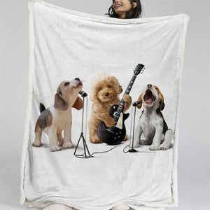 Dog Music Band Themed BLMT2559 Sherpa Fleece Blanket