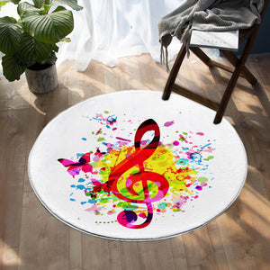 Treble Clef SW1501 Round Rug