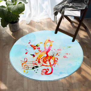 Treble Clef SW1507 Round Rug