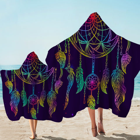 Image of Magical Dream Catcher Purplish Hooded Towel