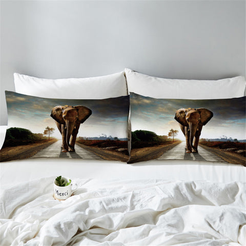 Image of 3D African Elephant Pillowcase