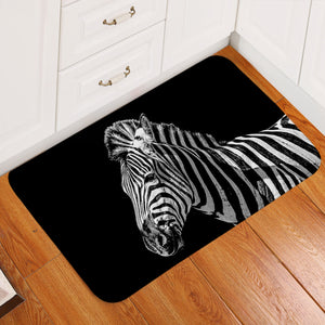 Zebra Black Door Mat