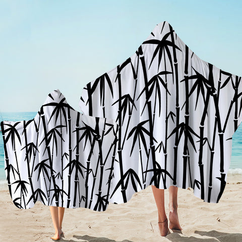 Image of Black Bamboo Forest Hooded Towel