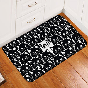 Standout White Cat Door Mat