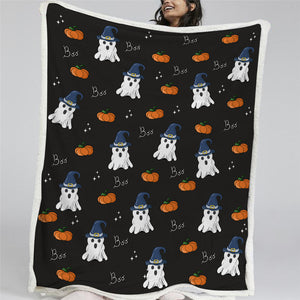 Cute Halloween Themed Sherpa Fleece Blanket