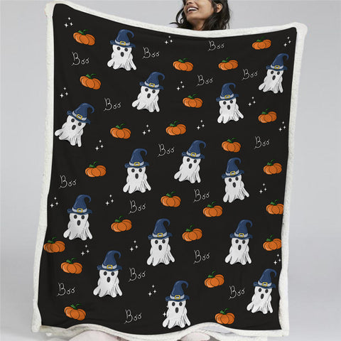 Image of Cute Halloween Themed Sherpa Fleece Blanket