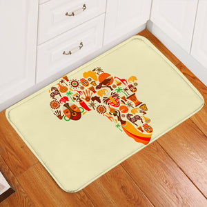 Africa Continent Tan Door Mat