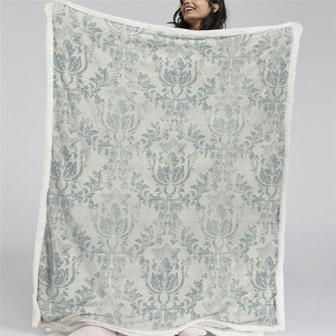 Image of Classic Europe Flower Themed Sherpa Fleece Blanket