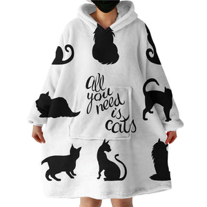 Cat Lover SWLF1847 Hoodie Wearable Blanket