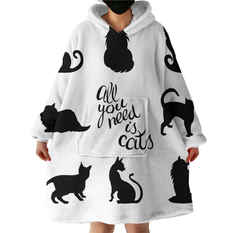 Image of Cat Lover SWLF1847 Hoodie Wearable Blanket