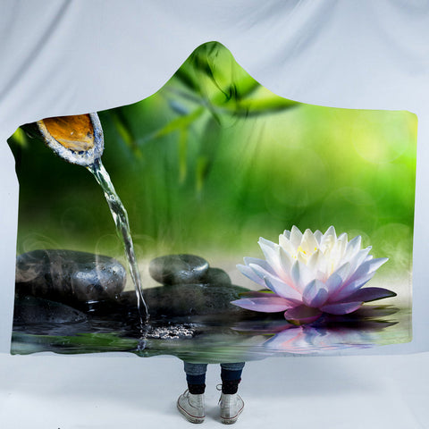 Image of 3D Zen Pond SW1541 Hooded Blanket