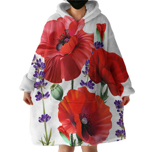 Red Poppy SWLF2797 Hoodie Wearable Blanket