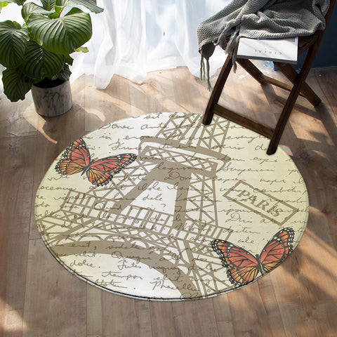 Image of Paris Letter SW1537 Round Rug