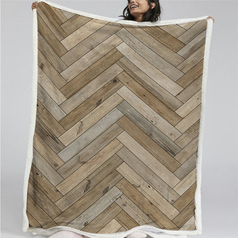 Image of Wooden Themed Sherpa Fleece Blanket - Beddingify