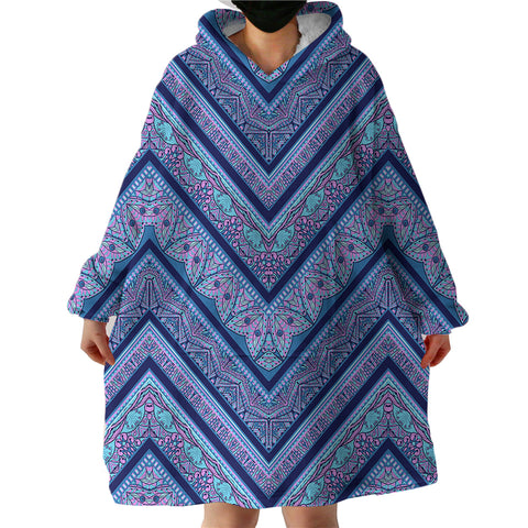 Image of Blue Patterns SWLF2779 Hoodie Wearable Blanket