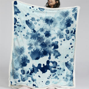 Blue Tie Dye Sherpa Fleece Blanket