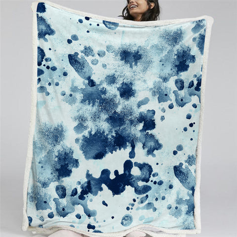 Image of Blue Tie Dye Sherpa Fleece Blanket