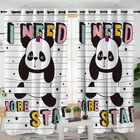 Image of I Need More Stars Panda 2 Panel Curtains