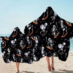 Swagger Skelly Black Hooded Towel