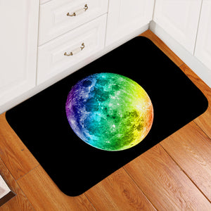 Rainbow Colors Moon Door Mat