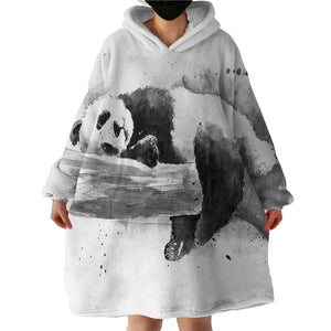 Snoozing Panda SWLF2407 Hoodie Wearable Blanket