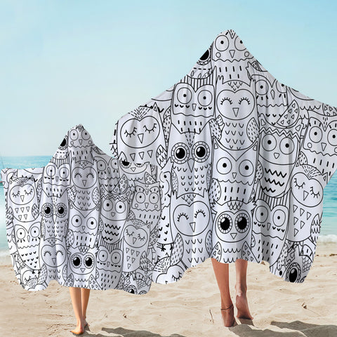 Image of A Parliament Of Owls Hooded Towel