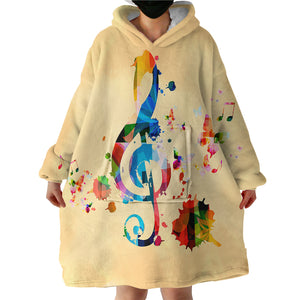 Treble Clef SWLF1374 Hoodie Wearable Blanket