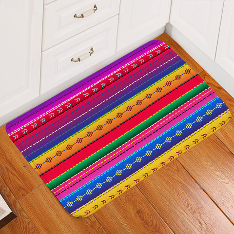 Image of Dotted Colorful Lines Door Mat