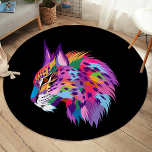 Multicolored Cougar SW2046 Round Rug