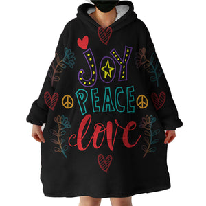 Joy Peace & Love SWLF2180 Hoodie Wearable Blanket