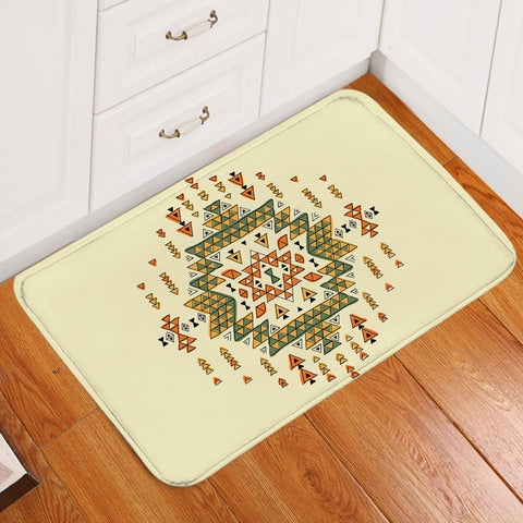 Image of Triangle Patterned Tan Door Mat