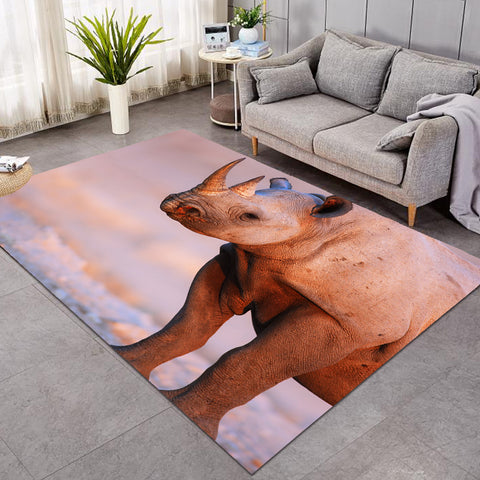 Image of 3D Double Horns Rhino SW1634 Rug