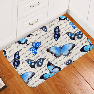 Blue Monarchs Letter Door Mat