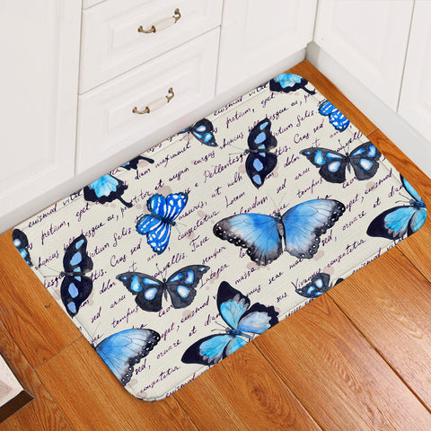 Image of Blue Monarchs Letter Door Mat