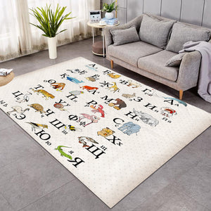 Slavic Alphabet White SW0492 Rug