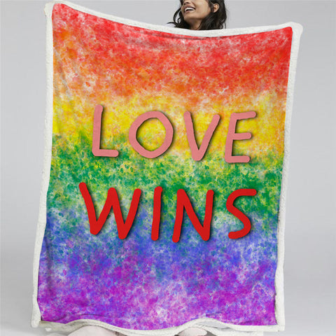 Image of Love Wins Sherpa Fleece Blanket