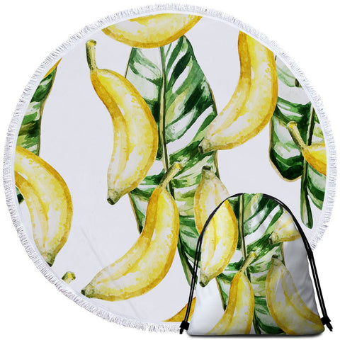 Image of Banana Beach Round Towel Set - Beddingify