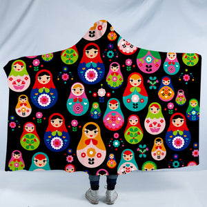 Matryoshka Motif SW1106 Hooded Blanket