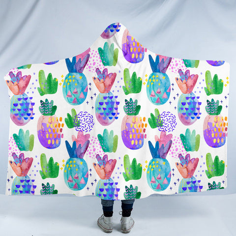 Image of Pineapple Pattern SW0750 Hooded Blanket
