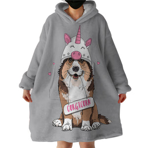 Corgicorn SWLF2522 Hoodie Wearable Blanket