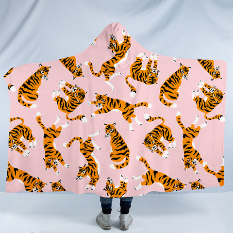 Image of Tiger Patterns SW1172 Hooded Blanket