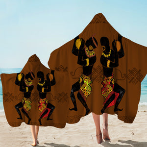 Traditional African Dance Hooded Towel