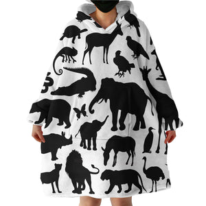 Animal Shadows SWLF1371 Hoodie Wearable Blanket